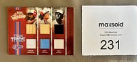 Front of card showing swatches, player images and serial number