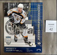 Front of signed color page displaying Scott Hartnell image and autograph
