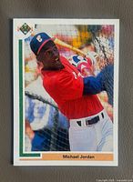 Front of 1991 Upper Deck Michael Jordan card showing image, corners, edges