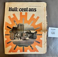 Front cover of Hull: cent ans supplement showing full item and edge wear