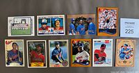Front view of all 10 Montreal Expos cards