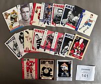 All 19 hockey legend cards laid out