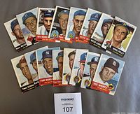 All 16 1953 Topps cards laid out