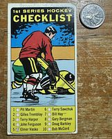 Front of 1964-65 Topps tallboy checklist card #54