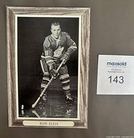 Front of Bee Hive Ron Ellis Group 3 hockey photo showing image, border, name plate