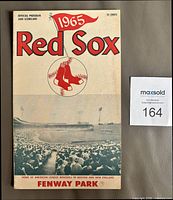 Front cover of 1965 Boston Red Sox program showing logo and Fenway Park photo