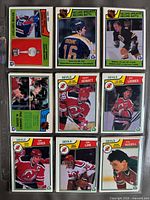 Nine-pocket binder page showing Record Breaker subset and New Jersey Devils players