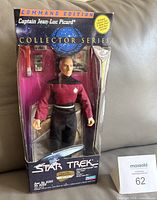 Front view of sealed Captain Picard action figure in original Collector Series packaging