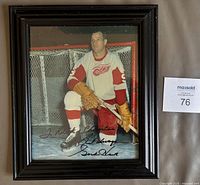 Full view of framed signed photograph