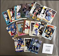 All 25 autographed cards laid out together
