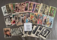 All 40 cards laid out showing mix of color and black-and-white fronts