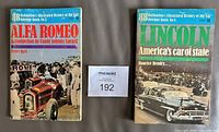 Front covers of both 1971 Ballantine car history paperbacks