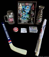Group shot of all seven Montreal Canadiens items