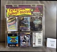 Front view of sealed Pak Attack blister showing six different hockey card packs