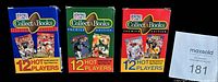 Front view of three 1990 Pro Set Collect-A-Books boxes, Series 1-3