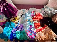 Top view of assorted costumes laid out