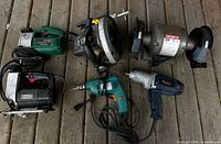 Group view of all six corded power tools
