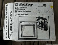 Box of Air King BF75-1 exhaust fan