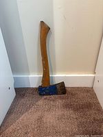 Medium axe with blue-painted head and handle end