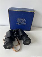 Binoculars with Fisher-Dietz blue box