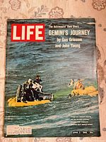 Front cover showing Life logo, headline, image of Gemini capsule recovery