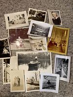 All photographs spread on carpet for overview