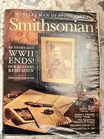 Front cover of Smithsonian August 2005 issue showing headlines and wear