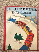 Front cover showing title, illustration, red cloth spine