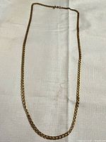 Full view of the 30" goldtone box link necklace