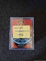 Front card Blob with handwritten note identifying set inside rigid case