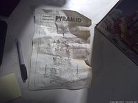 Assembly instruction sheet labelled Pyramid showing multi-tier structure