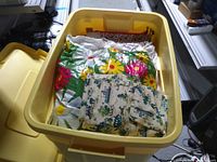 Top view of tote showing assorted fabrics