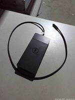 Top view of Dell docking station with integrated cable