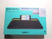 Front of sealed Logitech K480 keyboard retail box