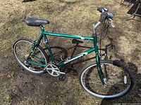 Full view of Schwinn Frontier green mountain bike