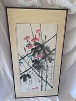 Full view of framed Chinese ink wash painting
