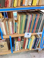 Shelving unit containing matching Time Life volumes and various other home repair books