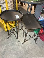 Both side tables showing overall form and size comparison