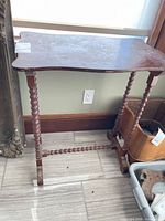 Full view of spindle leg side table