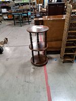 Full view of three-tier round shelf