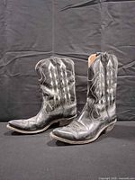 Both boots side by side showing exterior condition and stitching