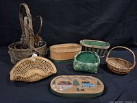 Group shot showing all baskets and plaque