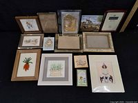 Overview of all frames and art pieces laid out