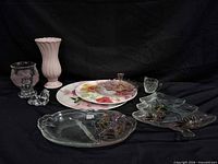 Group shot of all decorative glass and ceramic items