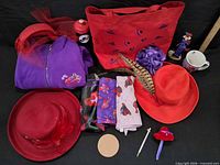 Overview of hats, hoodie, tote, scarves, accessories