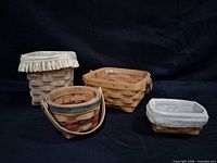 All four baskets grouped for scale and condition