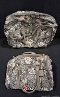 Both matching Amelia Earhart floral tapestry bags front view