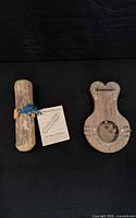 Lyre-style harp and rainstick overview