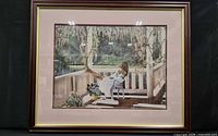 Front view of framed print showing artwork, frame, mats