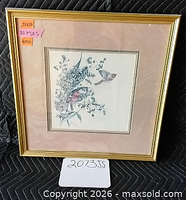 Front view of framed print showing artwork, mat and frame